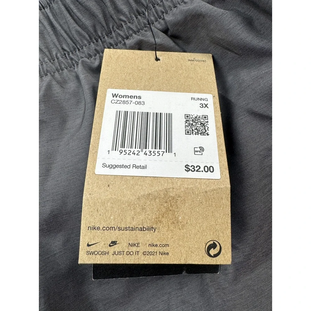 Nike Womens Dri-FIT Running Shorts Plus Size 3X Gray Black CZ2857-083 NEW - Picture 5 of 14